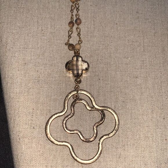 New Gold and brown chain sparkle necklace - Picture 3 of 3